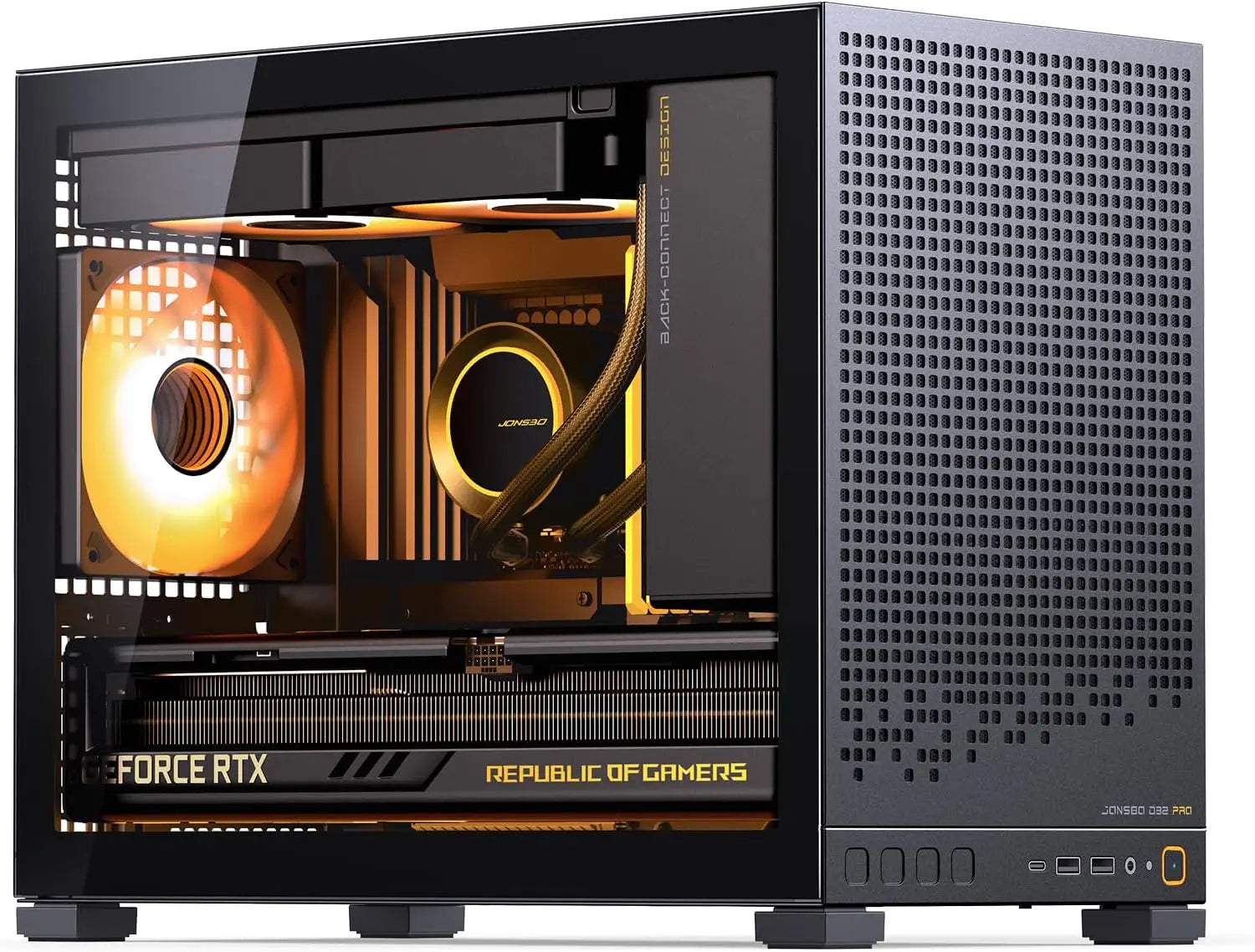 Compact Micro-ATX PC Gaming Case with High Compatibility, Supports 365mm GPU/240AIO, Black Design Aurexia off