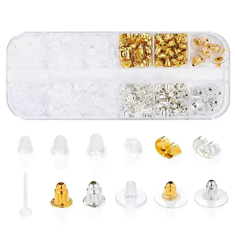 Silicone Ear Plugs Transparent Metal Rubber Anti Allergic Earring Back Kit Bullet Clutch Stopper for Fish Hook Earrings Aurexia off