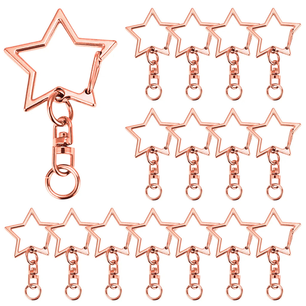 15/25/40 Set Star Shaped Rotating Spring Keychain, Suitable For  Keychain Lanyard, DIY Crafts, Holiday Gift, Bag Decorations Aurexia off