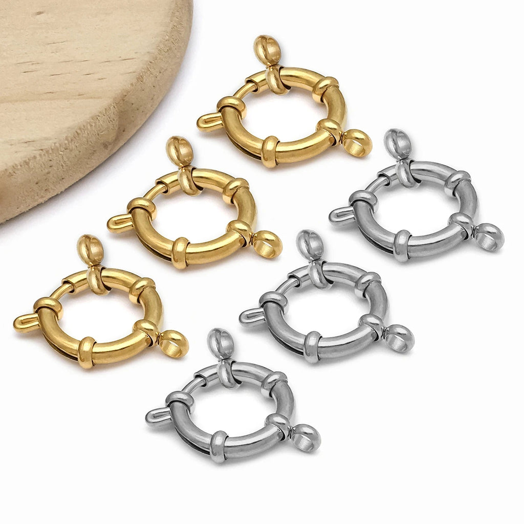 2pcs Stainless Steel Round Claw Spring Hook Clasp Lobster Clasp Connectors for DIY Bracelet Necklace Jewelry Making Accessories Aurexia off