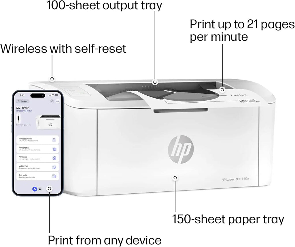 Wireless Black & White Printer, Fast Speeds, Easy Setup, Mobile Printing for Small Teams Aurexia off