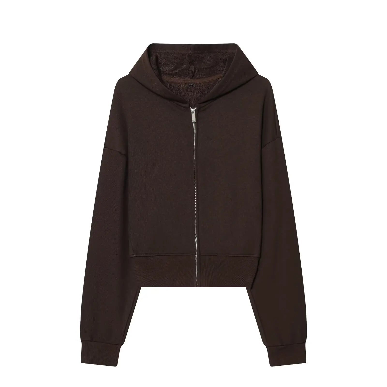 Spring & Autumn Matching Sets for Women Relaxtion Cotton Hoodies Set Cropped Zipper Hoodie + Tonal Straight Leg Drawstring Pants Aurexia off
