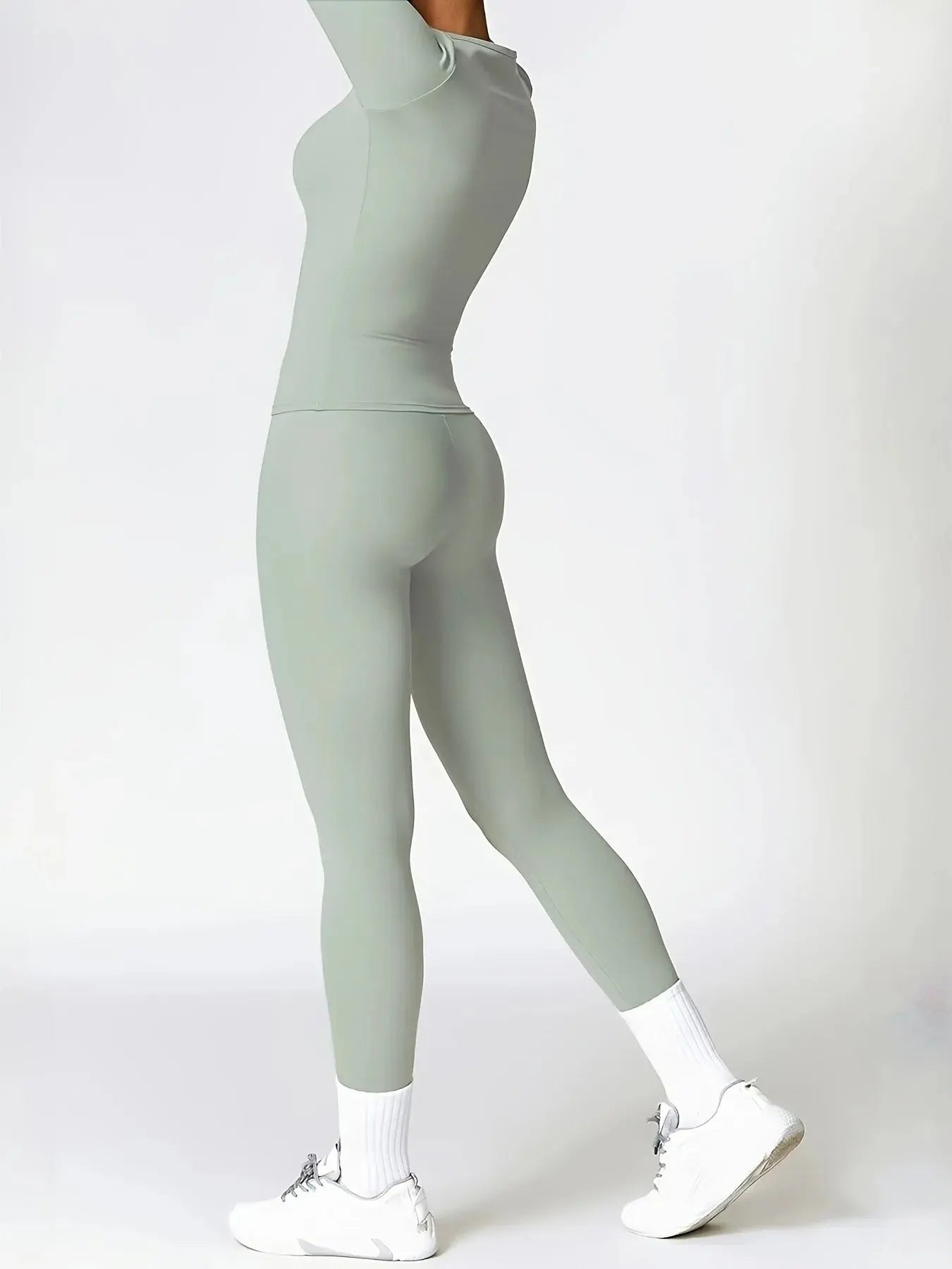Tight-fitting yoga suit slim long-sleeved outdoor running sports fitness clothing autumn and winter sports women's Pilates Aurexia off