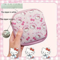 Sanrio Hello Kitty Cute Pink PU Menstrual Bag Lightweight and Portable Zipper Storage Bags for Sanitary Napkins Cosmetics Aurexia off