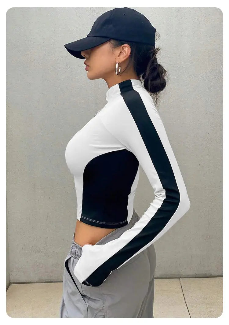 Yoga Clothes Stand Up Collar Jacket Outdoor Sports Long Sleeved Women Slim Quick Dry Zipper Cardigan Running Fitness Jacket Top Aurexia off