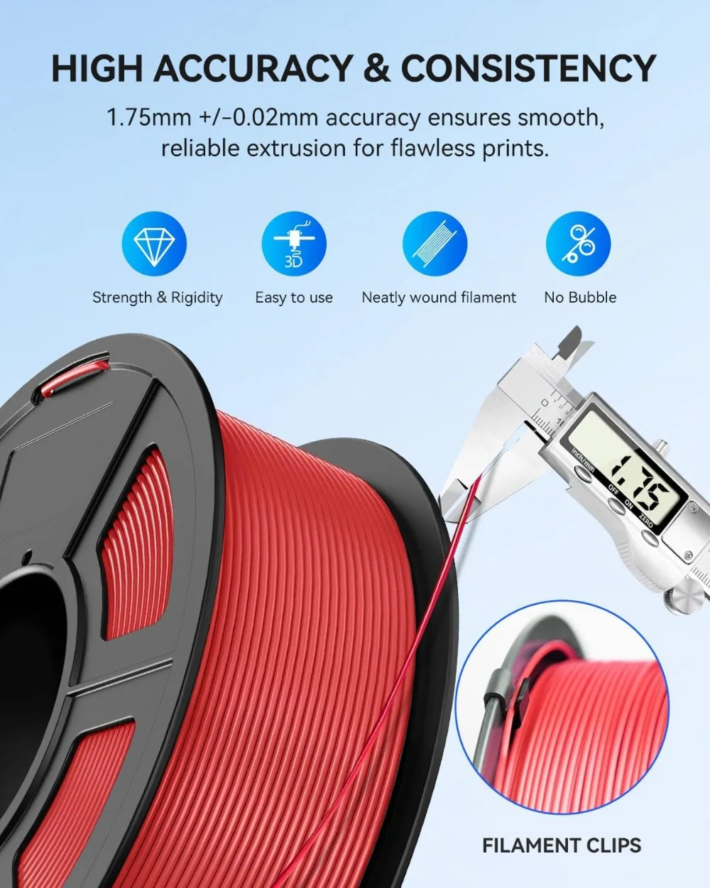 PLA+ Filament 1.75mm 10 Color Pack 1.1kg Each Dimensional Accuracy +/- 0.02mm Aurexia off