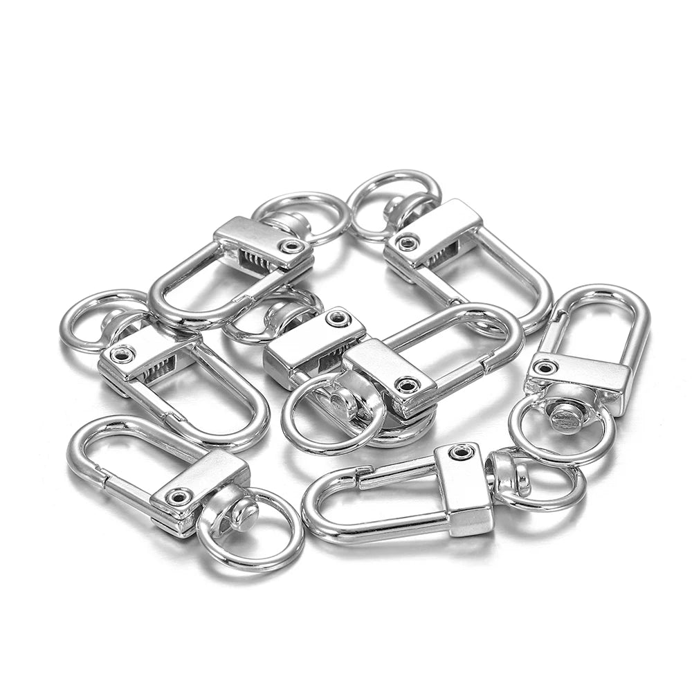 10pcs/pack Rotating Dog Buckle Snap Lobster Clasps Hooks for DIY Jewelry Making Keychain Bag Clasp Accessories Supplies Aurexia off