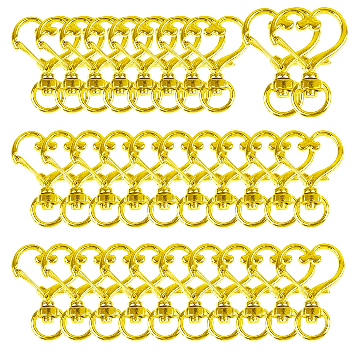 5/10/15/25/40/60Pcs Heart-Shaped Swivel Snap Hooks Metal Spring Snap Keychains Heart Clips Trigger for Lanyard Jewelry Charms Aurexia off