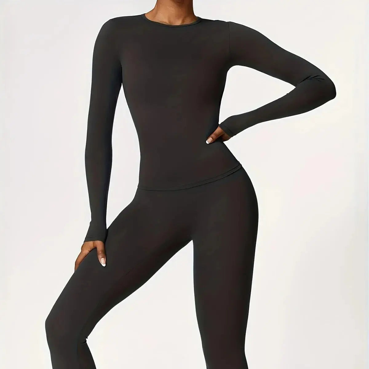Tight-fitting yoga suit slim long-sleeved outdoor running sports fitness clothing autumn and winter sports women's Pilates Aurexia off