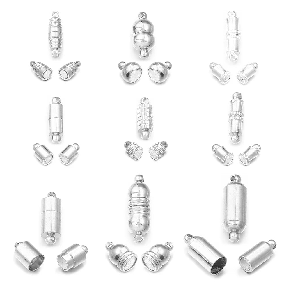 5pcs/lot Strong Magnetic Clasps Copper Plated Magnet End Clasp Connectors For Jewelry Making DIY Leather Cord Bracelets Necklace Aurexia off