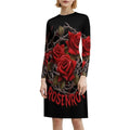Rose Red Nest Korean Style Dress For Women Elegant Casual Dress For Party Or Daily Wear Rose Red Roses Sting Rose Red Oh Rose Aurexia off