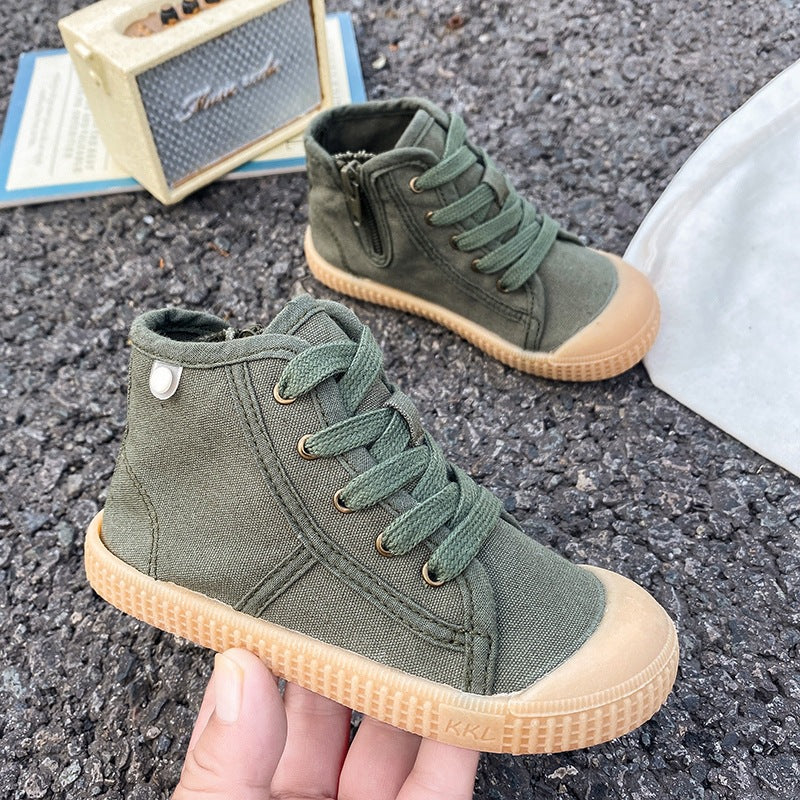 Autumn Winter Trendy High-Top Canvas Shoes for Boys Aurexia off