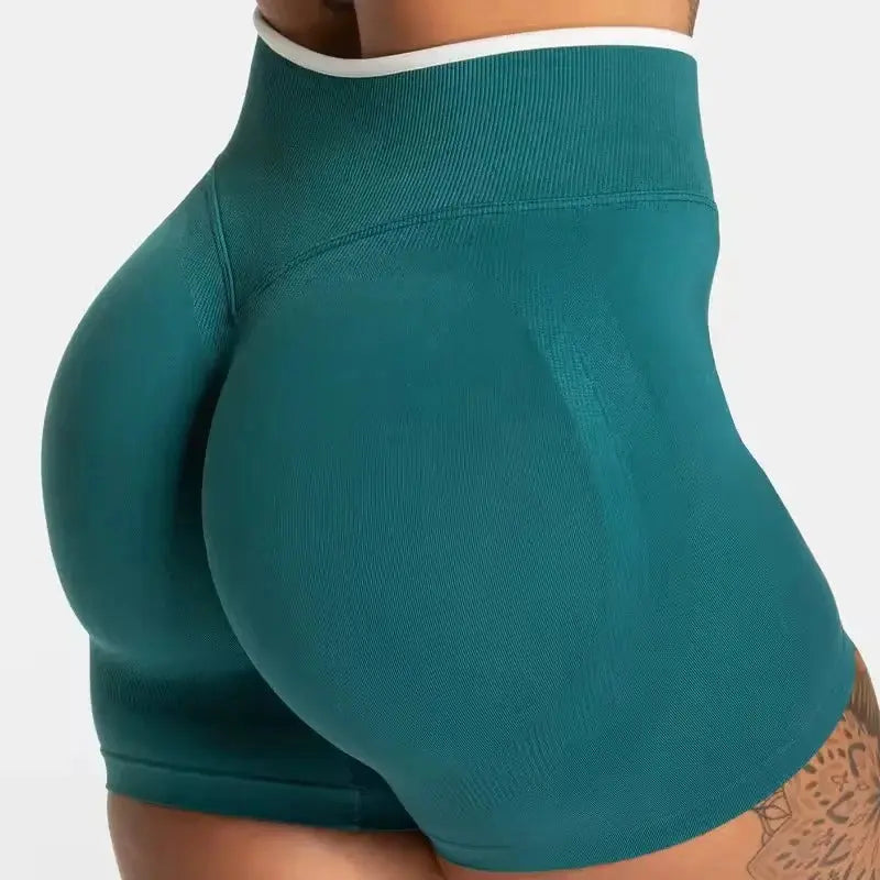 Women's Color Block Yoga Shorts - Butt-lifting, Breathable, High-elasticity, Gym Workout & Running Shorts Aurexia off
