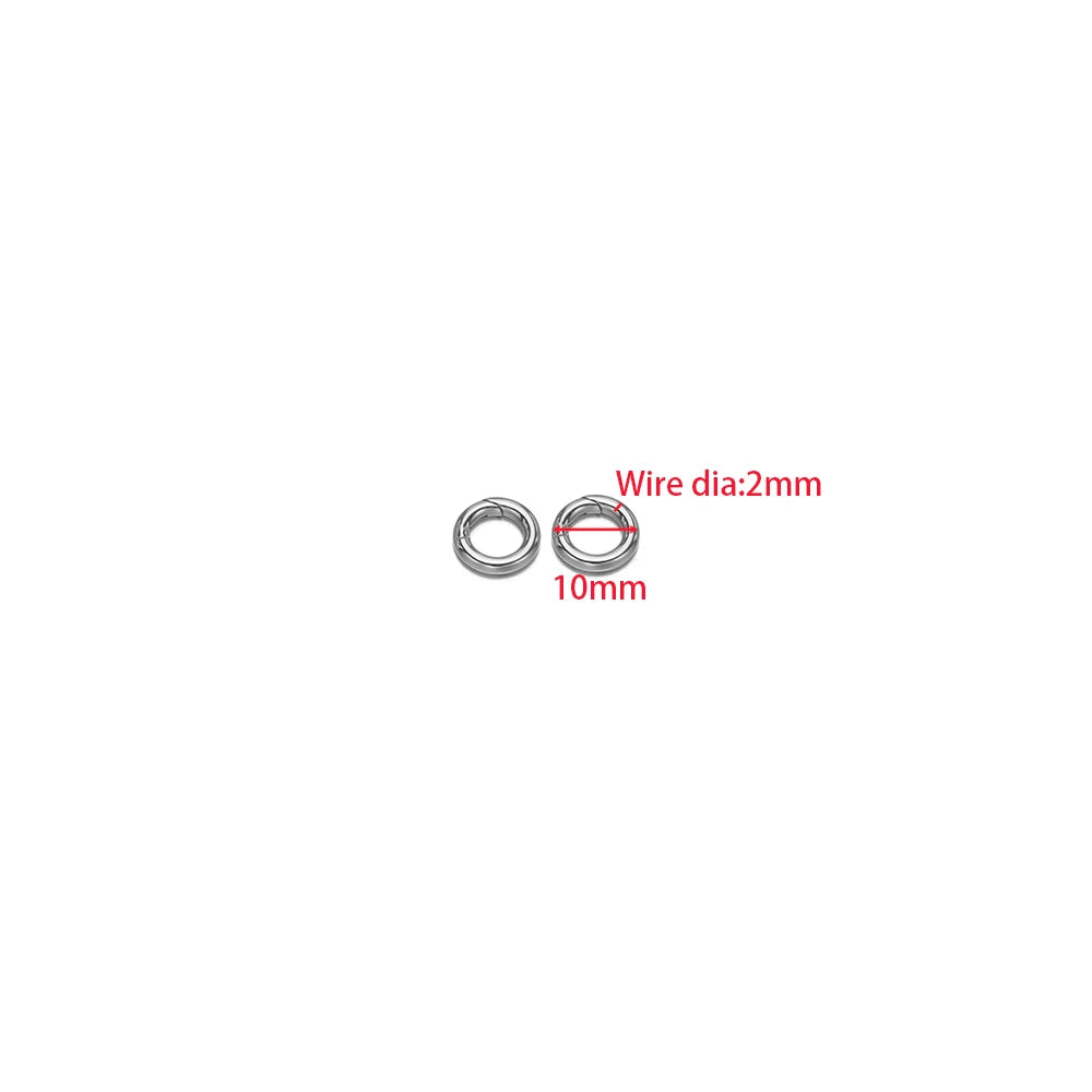 2Pcs/Lot Round Spring Clasps Stainless Steel Gold Plated Keyrings Buckles Connectors for DIY Jewelry Bag Hooks Making Components Aurexia off