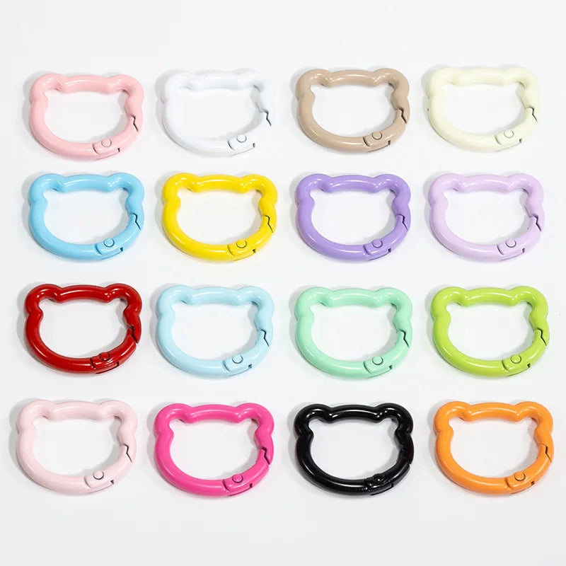 5pcs Cute Heart Cat Keychain Rings Carabiner Clip Key Chain Hooks for DIY Keys Buckle Bags Purses Replacement Lanyard DIY Crafts Aurexia off