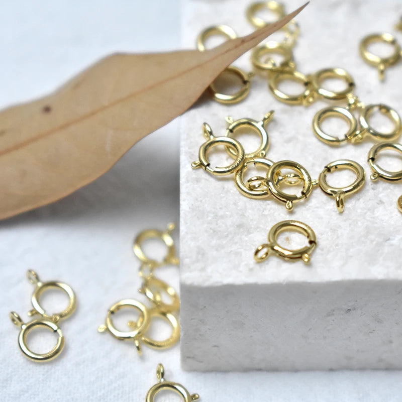 14K Gold Filled Spring Ring Clasps Hooks Bulk Wholesale Supplies for Bracelets Necklace Making Handmade Jewelry Findings Aurexia off