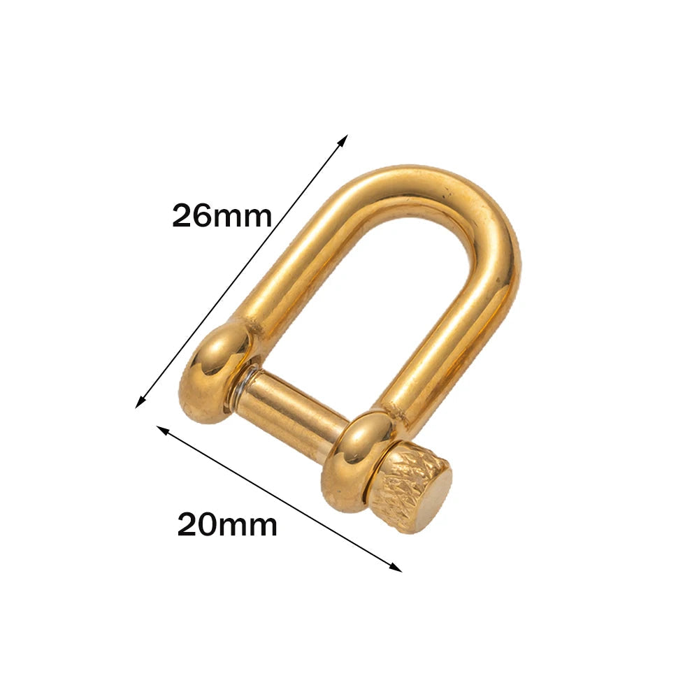 1pcs 304 Stainless Steel D-Ring Anchor Shackle Clasps Screw Lock Bow Horseshoe Buckle for DIY Bracelets Purse Jewelry Making Aurexia off