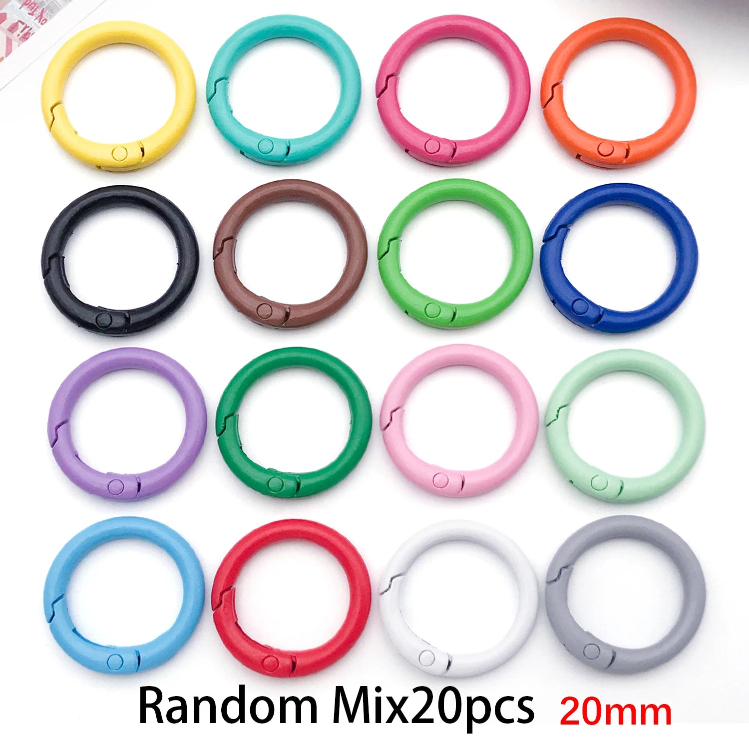 20mm Candy-Colored Spring Clasps, Spring Rings for Keychain Accessories, DIY Findings, Baked Enamel Split Rings, Round Ring Aurexia off