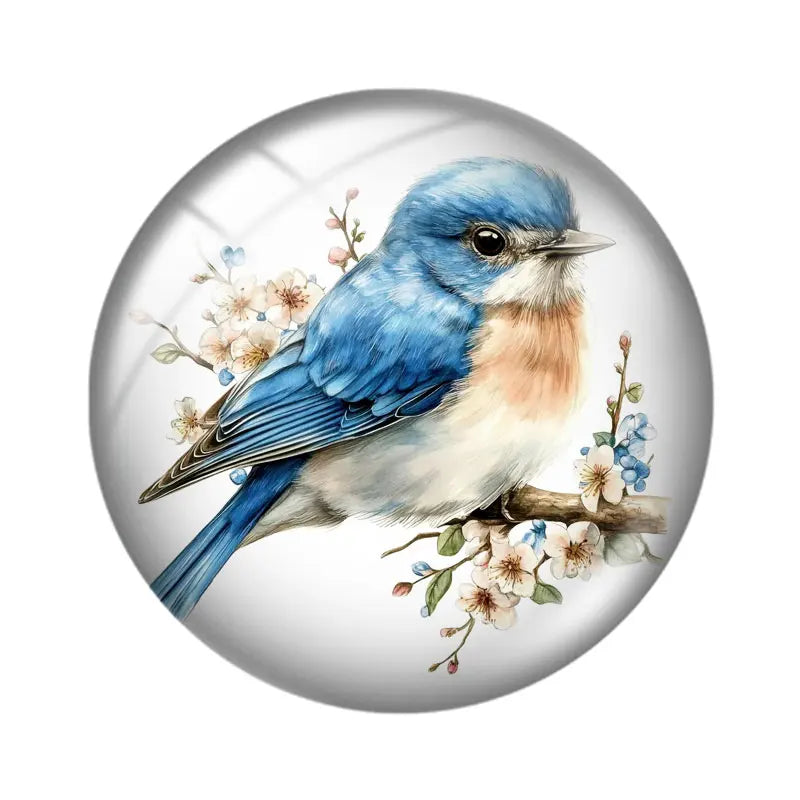 Blue Delft Birds Clipart  12mm/18mm/20mm/25mm Round Photo glass cabochon demo flat back Making findings Aurexia off