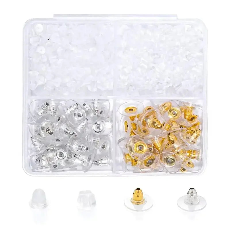 Silicone Ear Plugs Transparent Metal Rubber Anti Allergic Earring Back Kit Bullet Clutch Stopper for Fish Hook Earrings Aurexia off