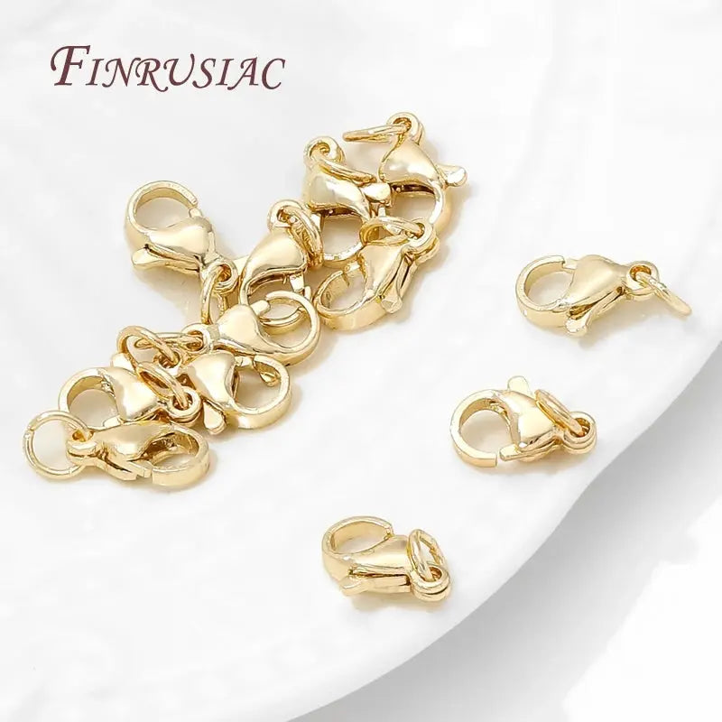 Stainless Steel Gold Plated 10mm Lobster Clasps,Locks For Jewelry Connectors DIY Bracelets Making Accessories,Clasps For Jewelry Aurexia off
