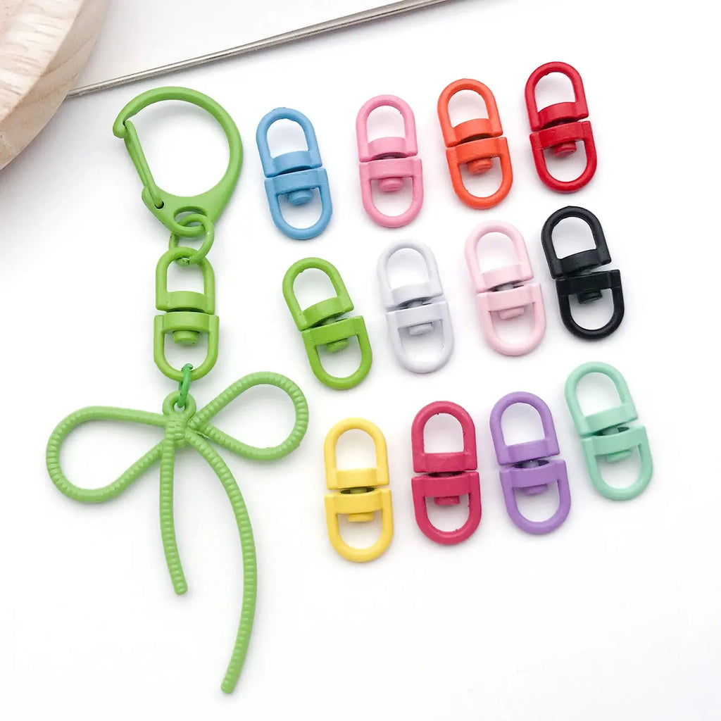 20pcs Metal Rotate Buckle Key Rings Swivel Dog Buckle Holder Connectors for DIY Keychain Jewelry Making Accessories Aurexia off