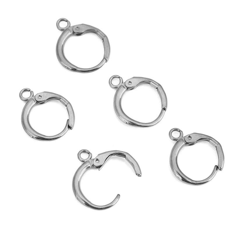 10pcs 12mm Hypoallergenic Earrings Hooks Clasps PVD Never Fade Stainless Steel Earrings Making  Diy Jewelry Accessories Findings Aurexia off