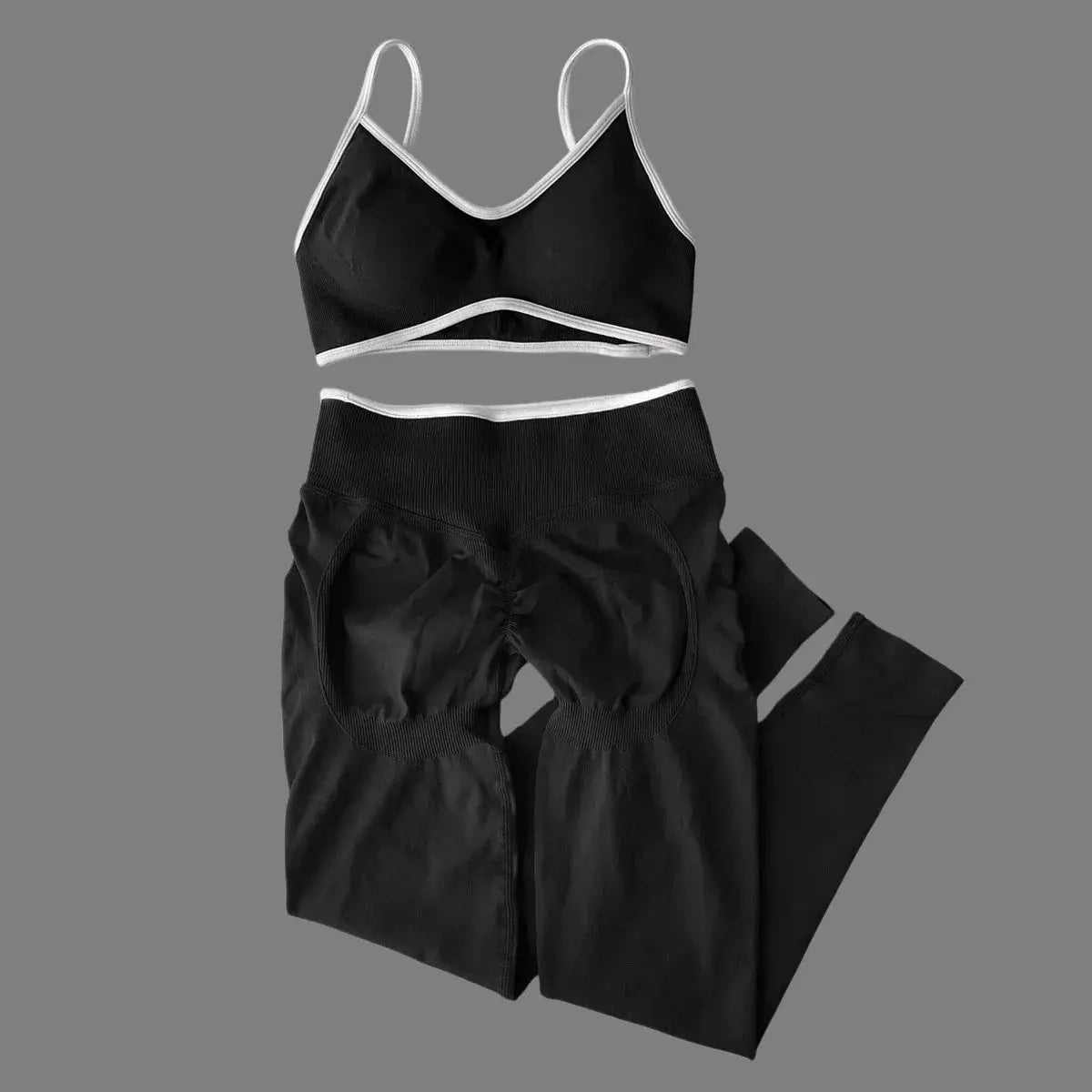Women's 2-Piece Color Block Yoga Set: Camisole Bra & Seamless Fitted Leggings, Suitable for Fitness and Exercise Aurexia off