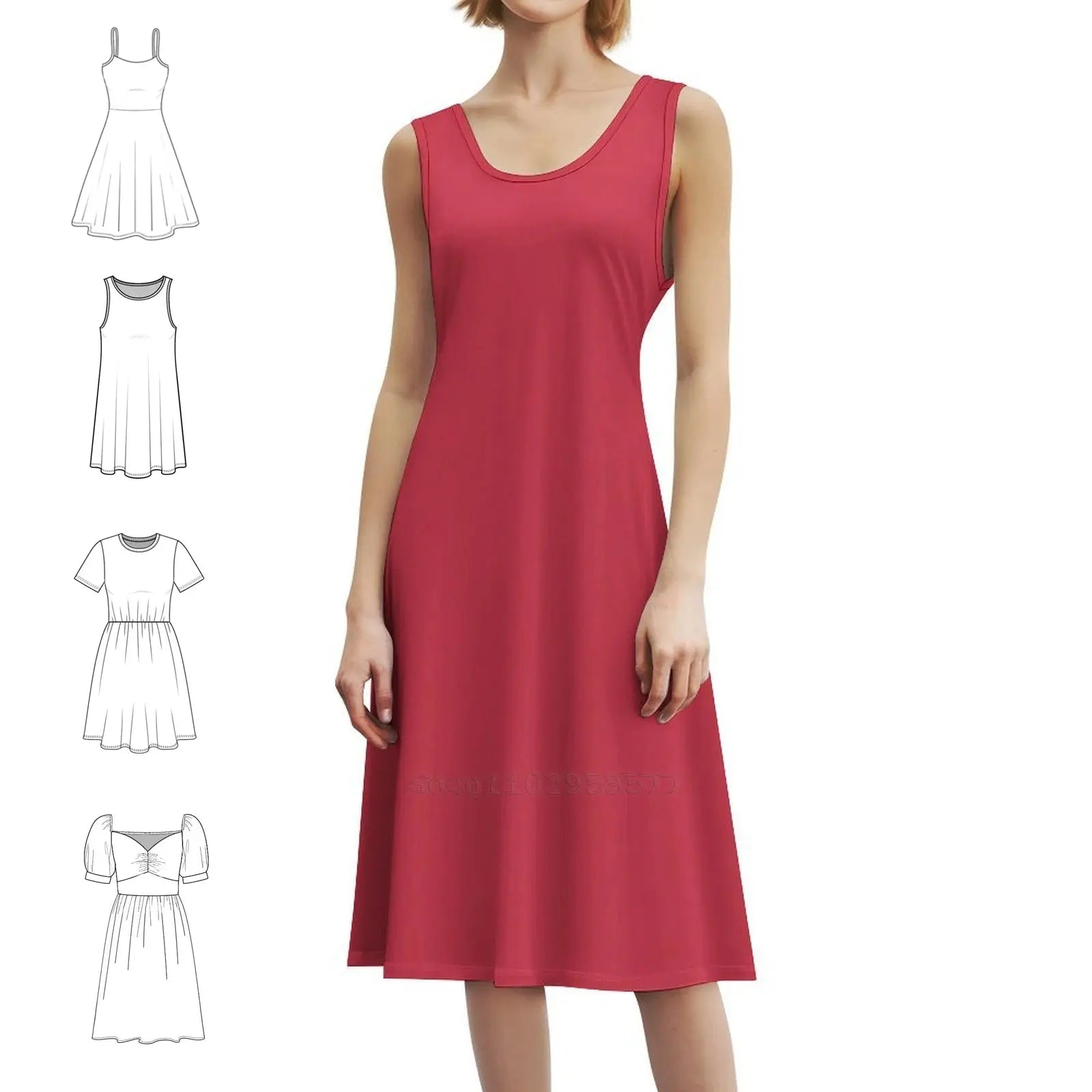 Paprika Floral Smock Dress For Women Spring Summer Casual Dress For Party Colour Color Colors Chromatic Colored Female Clothing Aurexia off