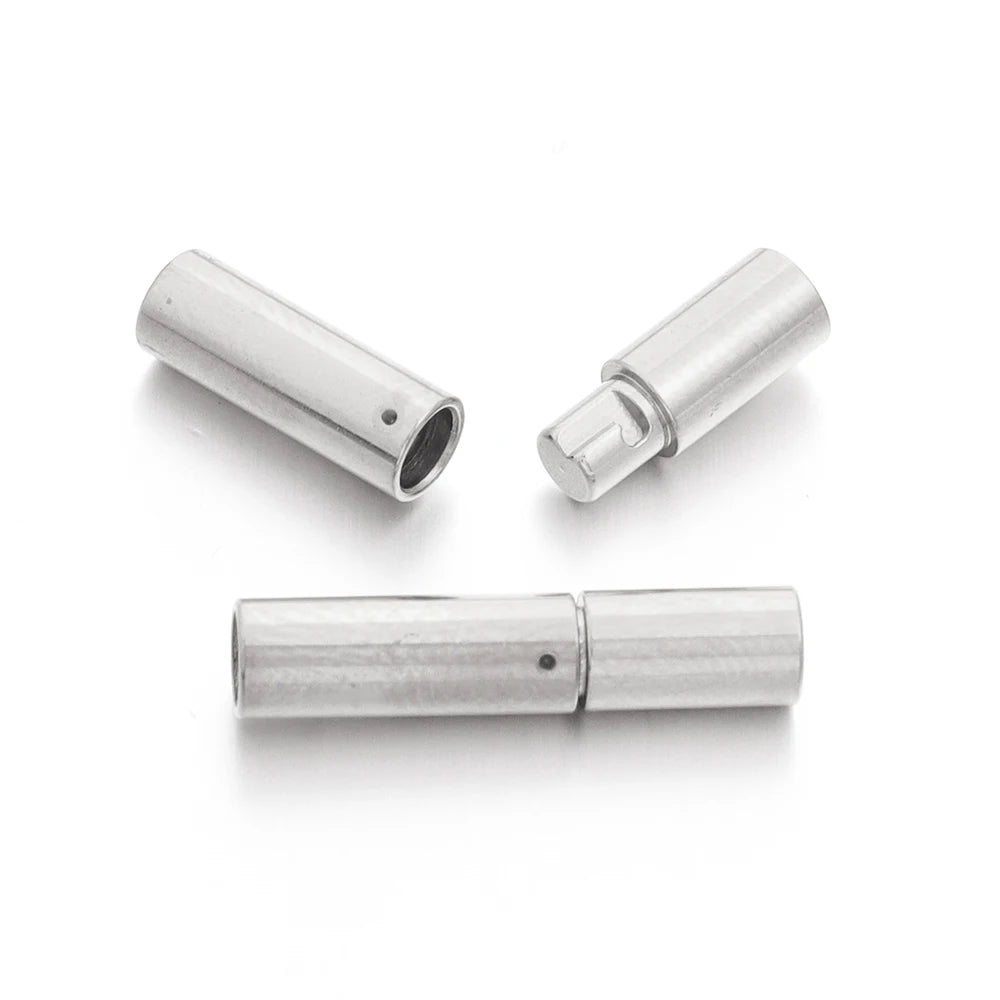 2pcs 1.2-8.2mm Stainless Steel Leather Cord End Caps Cylinder Tube Clasps Buckles Connectors for DIY Jewelry Making Findings Aurexia off