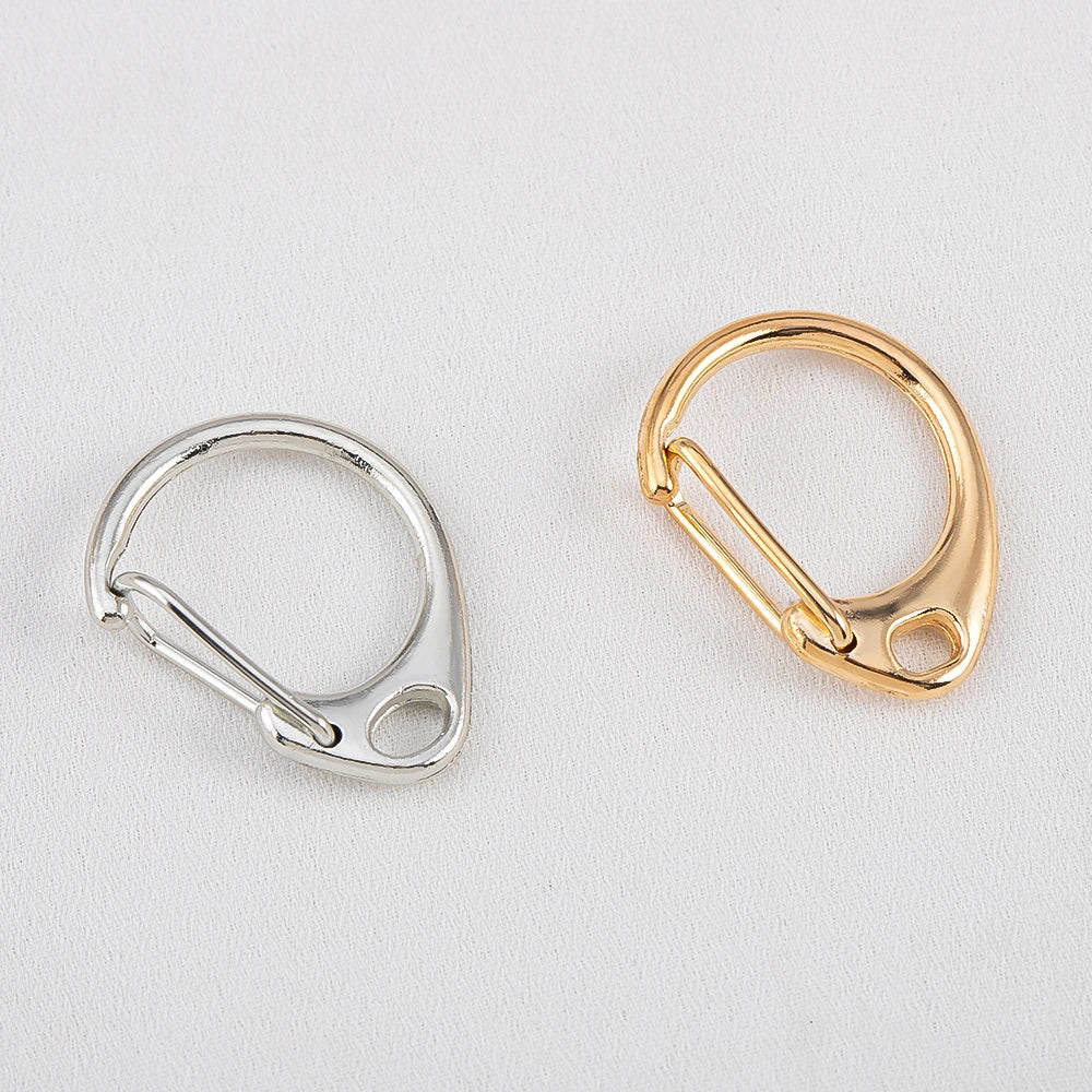 10pcs C-Shaped Spring Snap Alloy Lobster Clasps Keychain Hooks Pendant Connectors for DIY Key Chain Making Accessories Aurexia off