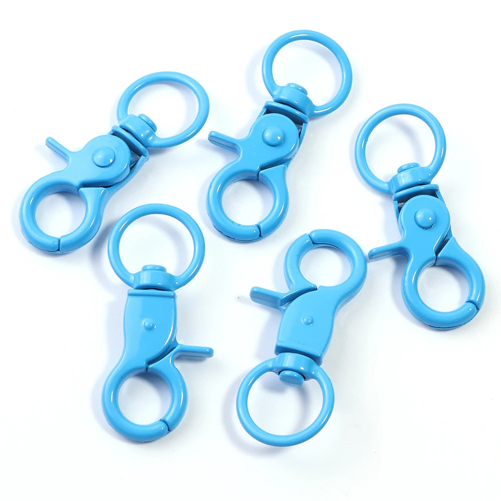5Pcs/Lot Colorful Swivel Lobster Clasp Hooks Keychain Split Key Ring Connector for Bag Key Chain DIY Jewelry Making Supplies Aurexia off