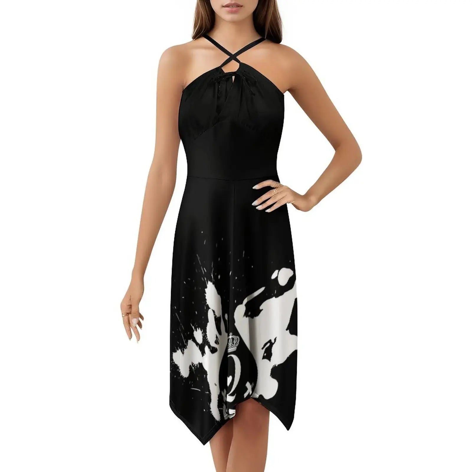 Queen Of Spade Bohemian Sleeveless Dress Multi-Print Beach Vacation Party Dress Queen Of Spade Feeling Lucky Having Fun Women's Aurexia off