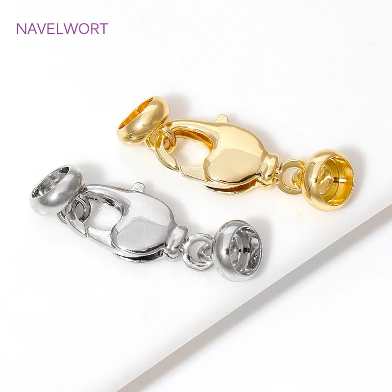 18K Gold Plated Brass Lobster Clasps Connector,Jewellery End Caps Fastener Clasp For DIY Bracelet Jewelry Making Accessories Aurexia off