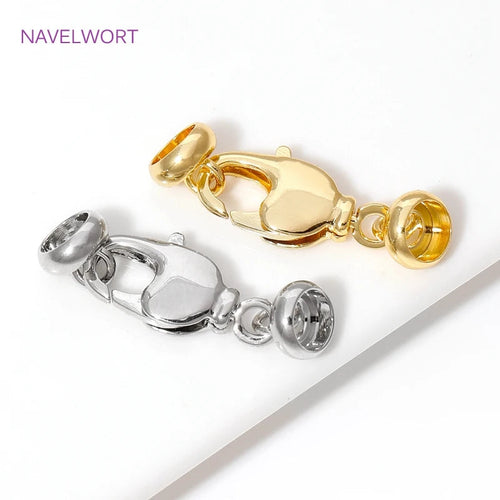 18K Gold Plated Brass Lobster Clasps Connector,Jewellery End Caps Fastener Clasp For DIY Bracelet Jewelry Making Accessories Aurexia off