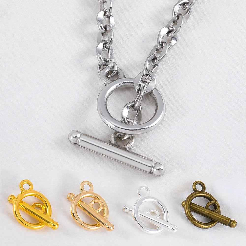 10Sets/lot Metal OT Clasps Connectors for Bracelet Necklace DIY Toggle Clasps Buckle Jewelry Making Supplies Connector Aurexia off