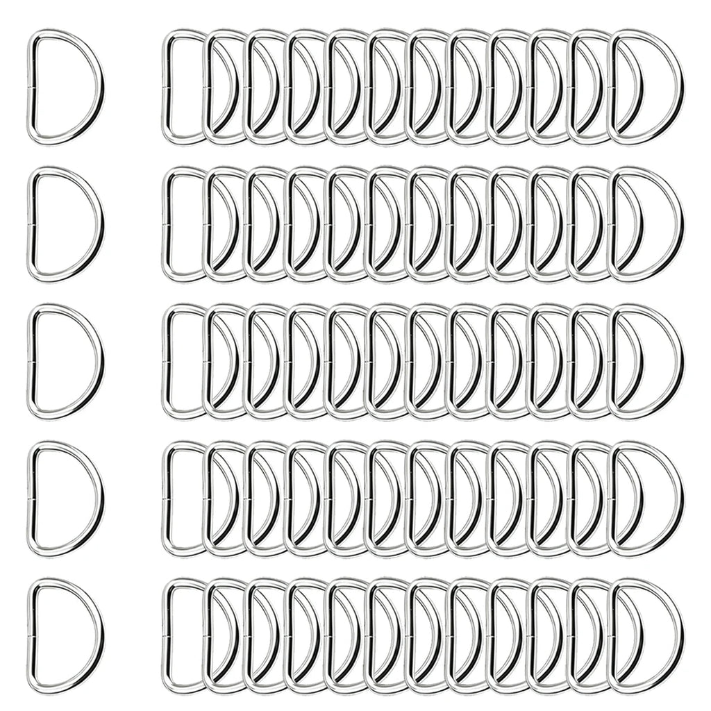 30/60/100Pcs D-ring buckle stainless steel semi-circular D-ring adjustable hardware bag belt process DIY accessories Aurexia off