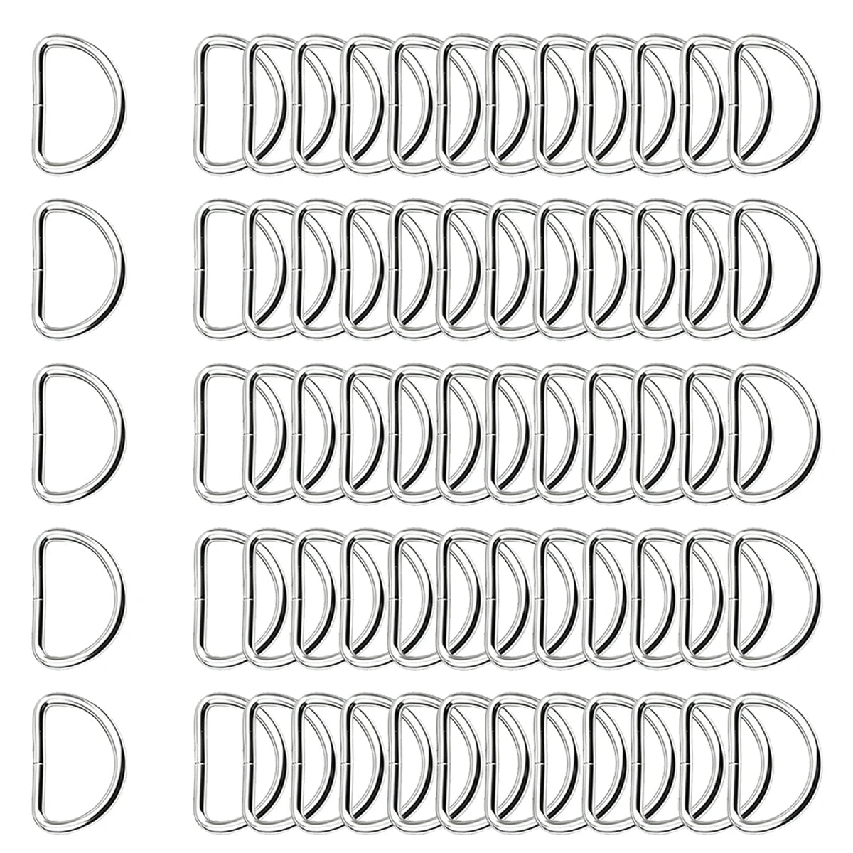 30/60/100Pcs D-ring buckle stainless steel semi-circular D-ring adjustable hardware bag belt process DIY accessories Aurexia off