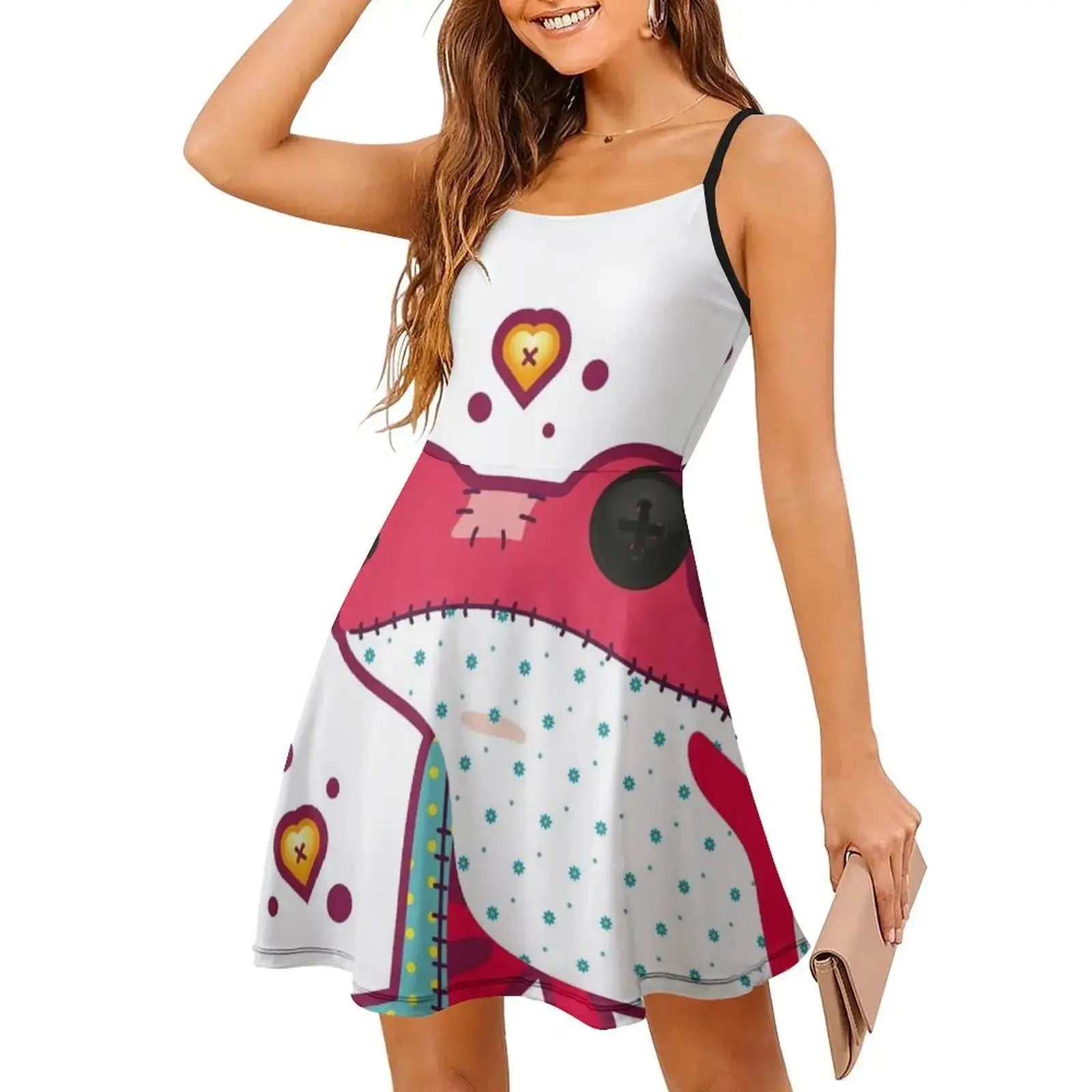 Ragdoll Frog Bohemian Sleeveless Dress Multi-Print Beach Vacation Party Dress Ragdoll Doll Festive Season Toys Women's Clothing Aurexia off