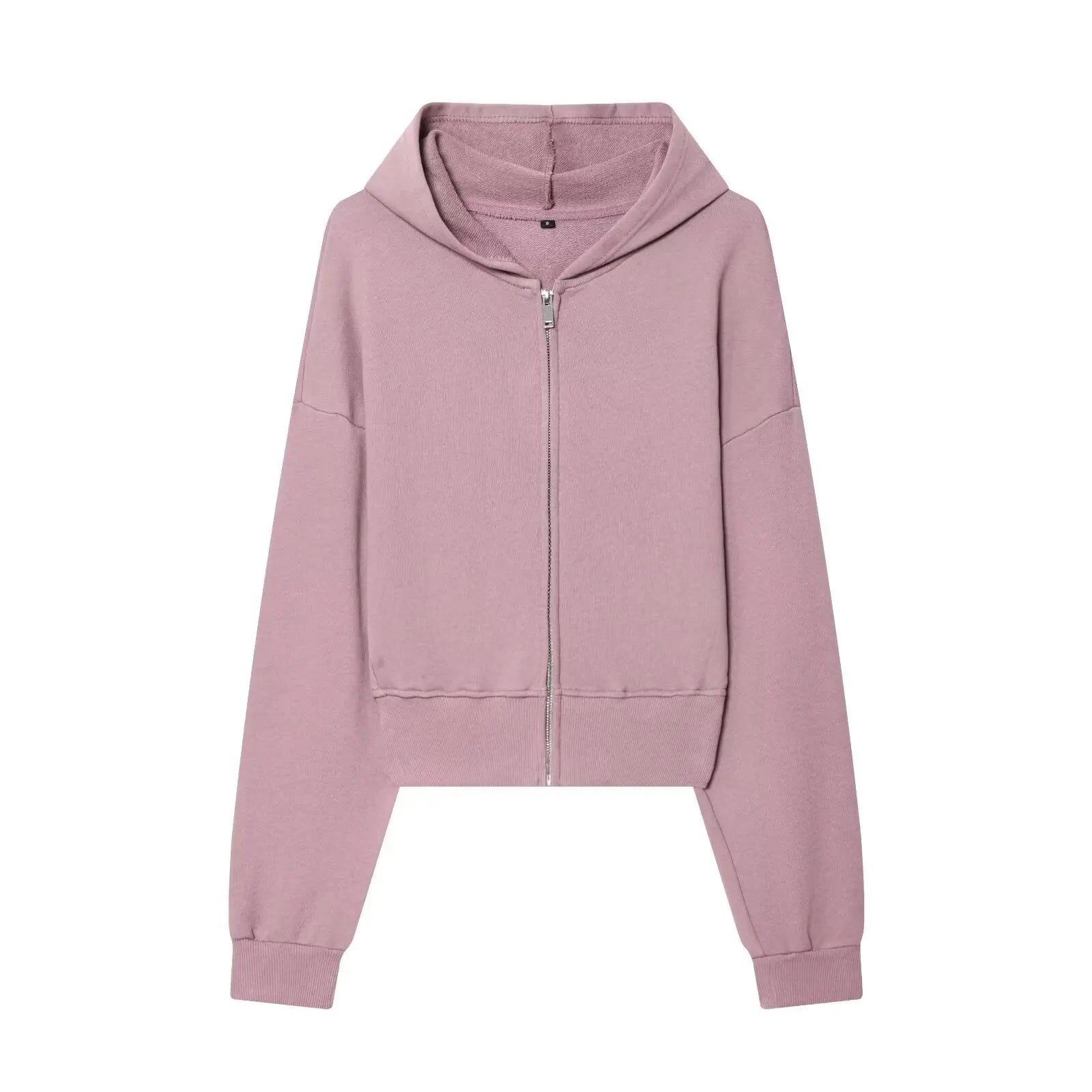 Spring & Autumn Matching Sets for Women Relaxtion Cotton Hoodies Set Cropped Zipper Hoodie + Tonal Straight Leg Drawstring Pants Aurexia off