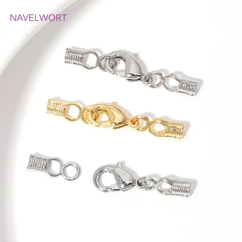 18K Gold Plated Brass Lobster Clasps Connector,Jewellery End Caps Fastener Clasp For DIY Bracelet Jewelry Making Accessories Aurexia off