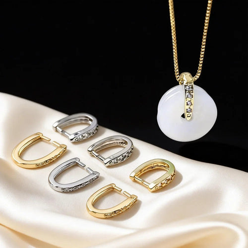 14K Gold Plated Brass Metal Pendant Bail Hooks For Jewelry Making,Inlaid Zircon Pendant Holder Bail,Jewelry Making Accessories Aurexia off