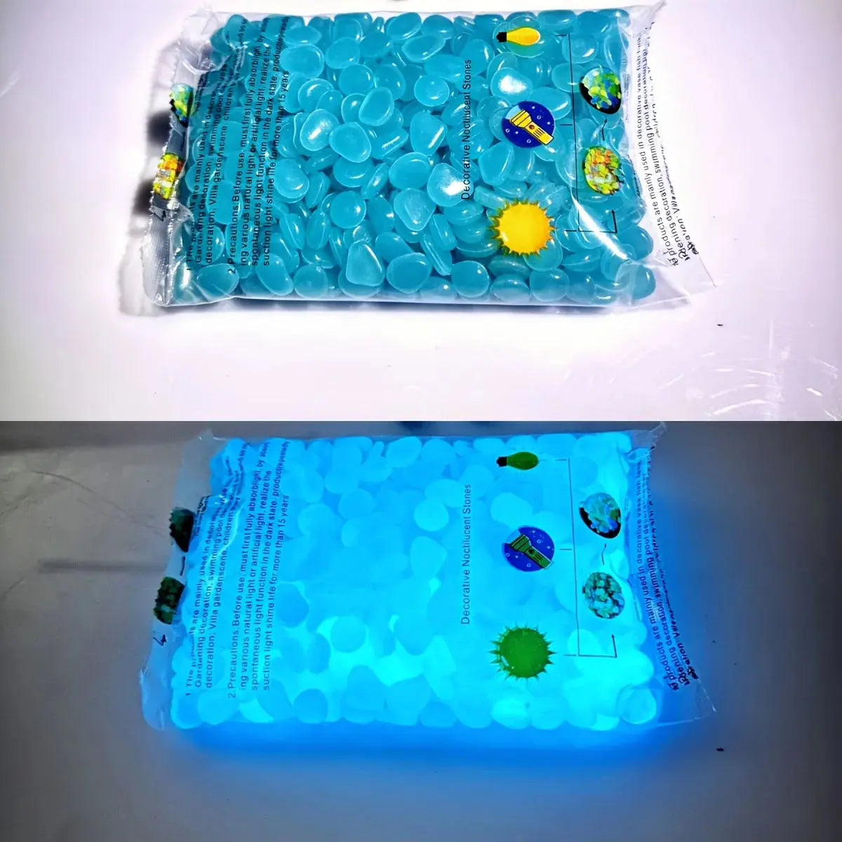 100pcs Glow In The Dark Pebbles, Resin Luminous Stones For Landscape, Garden Paths, Potted Plants, Parks, Aquarium Decor, Aurexia off