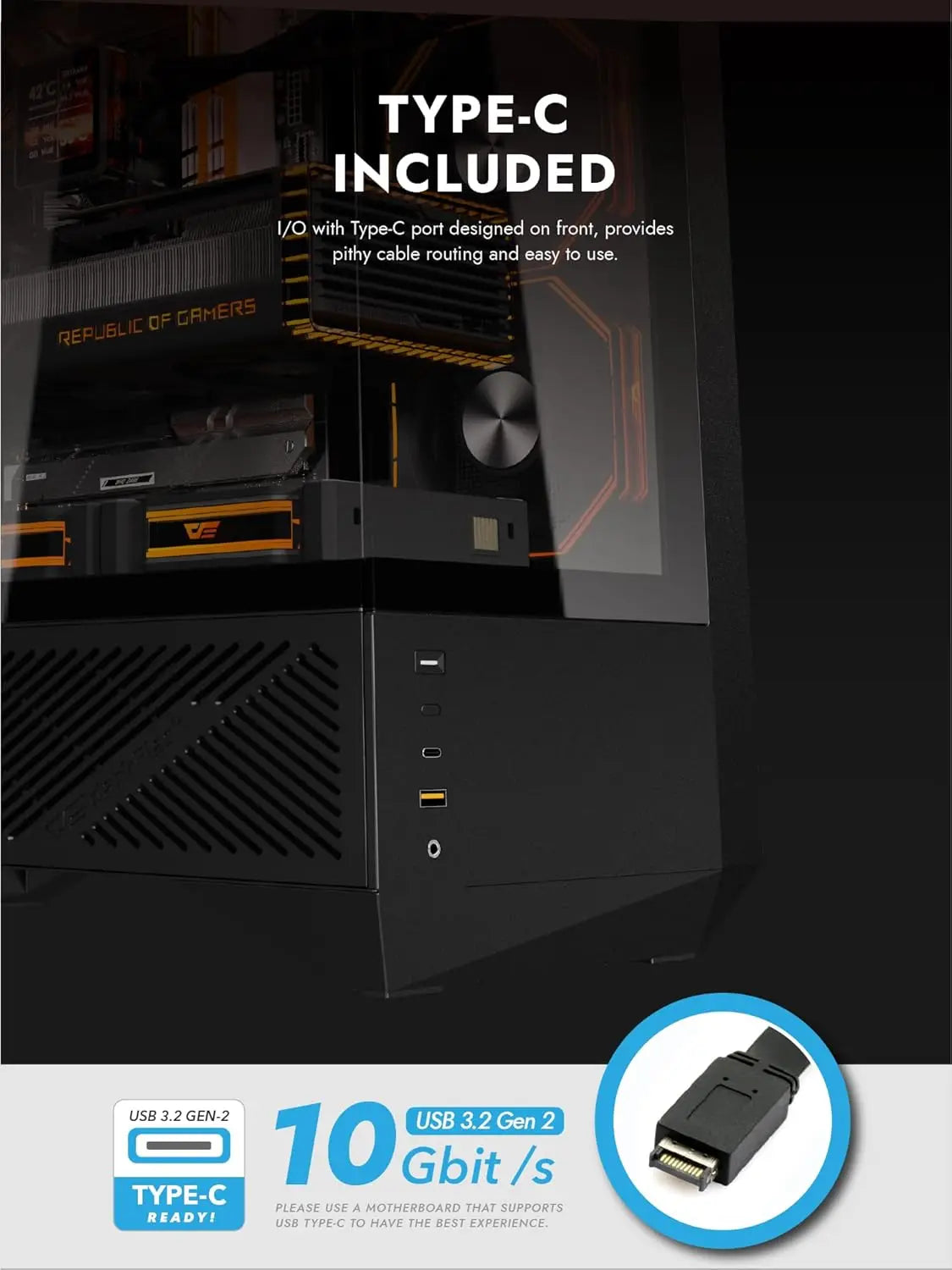 ATX Full-Tower PC Gaming Case with High Airflow, 4 ARGB PWM Fans, 330° Tempered Glass View, Supports RTX 5090 up to 400mm Aurexia off
