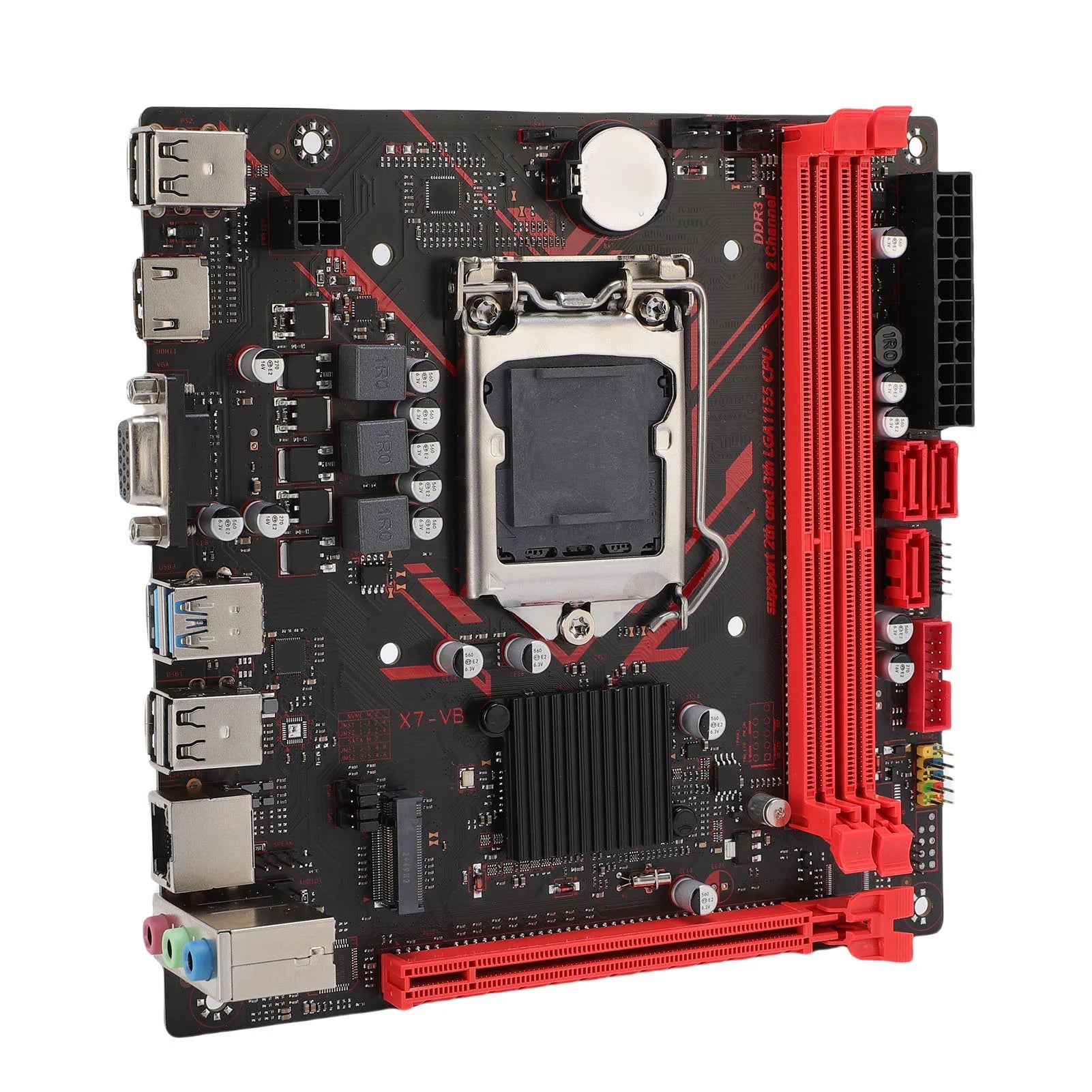 Computer Motherboard for Replacement 2xDDR3 Serial ATA 2.0x3 16GB Supports Extended PCIE2.0 6Gbps ITX Computer Motherboard Aurexia off