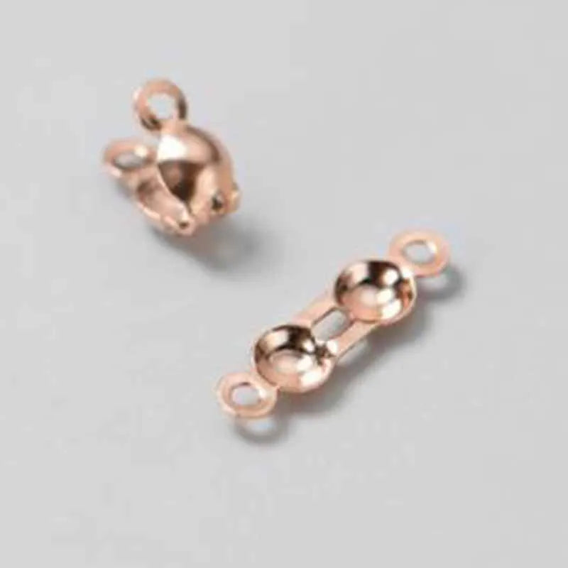 4pcs Genuine Real Pure Solid 925 Sterling Silver Closure End Beads Clasps Clips Gold Crimp Connector DIY Jewelry Making Finding Aurexia off