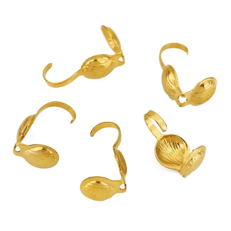20pcs Never Fade PVD Stainless Steel Necklace Connectors Crimp Beads End Clasps Hooks Beading Supplies Jewelry Bracelet Making Aurexia off
