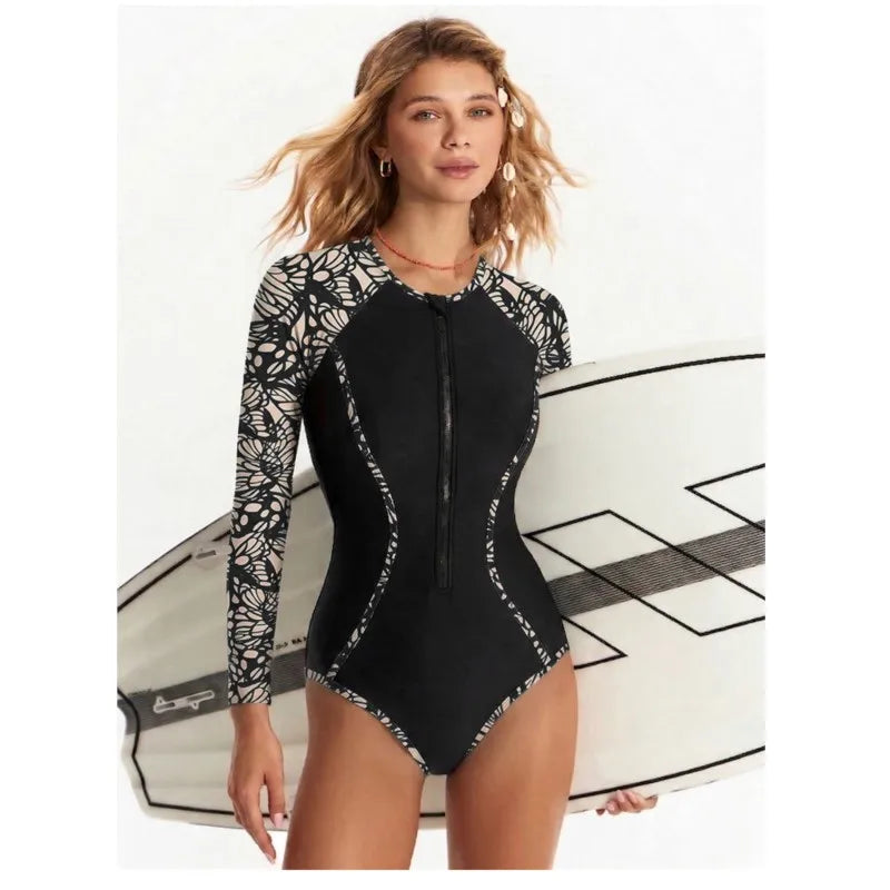 Mesh Sleeve Sexy Swimsuit Women Summer Bathing Suit Bikini Set Long Sleeve Swimwear Beach Swimming Suit For Female Купальник Aurexia off