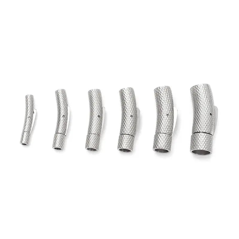 5Pcs Stainless Steel Bayonet Clasp 2mm-6mm Fastener PushLock Lace Buckle Leather Clasps for Bracelet Jewelry Making Accessories Aurexia off