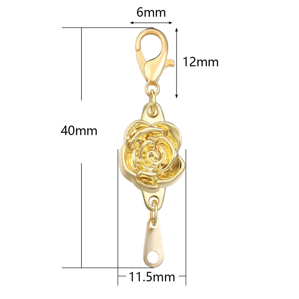5pcs/lot Strong Magnetic Clasps Alloy Rose Extenders Closures Lobster Clasp Connectors for DIY Jewelry Making Bracelets Necklace Aurexia off